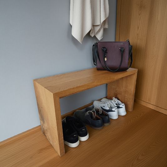 Moderne Sitzbank Eiche Garderobenbank Bettbank Esszimmerbank - Handgefertigte Einrichtung in Massivholz