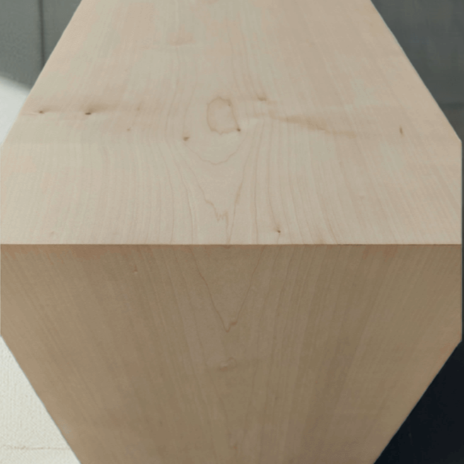 Designer Hocker Beistelltisch Nachttisch Sitzbank Couchtisch Wasserfall Maserung Ahorn Wohnzimmer einrichten Massivholz Bank Sitzhocker