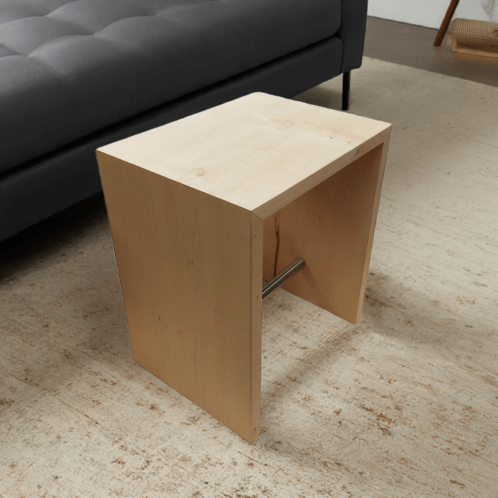 Couchtisch Massivholz Ahorn Design Hocker Beistelltisch Nachttisch Wohnzimmer modern einrichten U-Form Hocker Sitzbank
