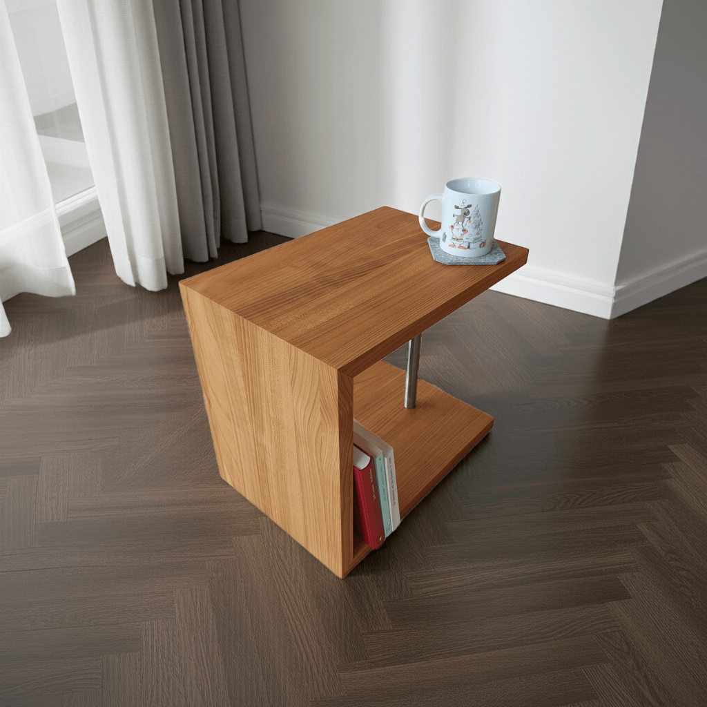 Moderner Holz Hocker Kirsche - Handgefertigter Beistelltisch, Nachttisch, Coffeetable - handgefertigte Einrichtung in Massivholz
