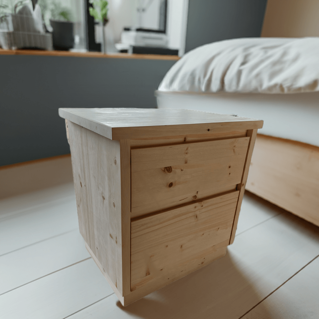 Nachttisch Zirbe Massivholz modern Zirbenmöbel Schlafzimmermöbel Schlafzimmer Arve Nachtkästchen Beistelltisch rustikal