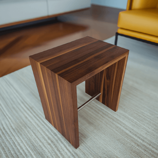 Holz Hocker Nussbaum Beistelltisch Nachttisch modern Massivholz