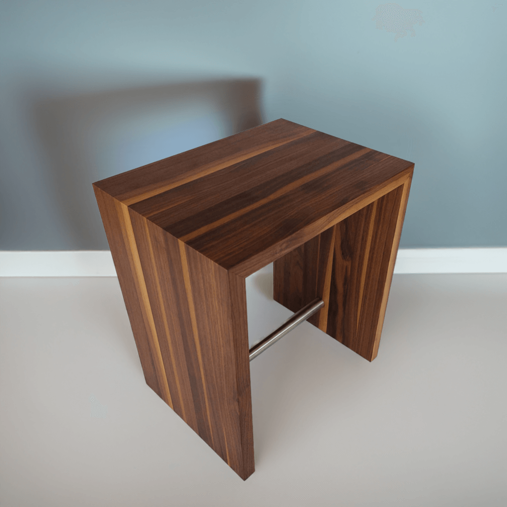 Moderner Design Hocker Nussbaum Beistelltisch Nachttisch Sitzhocker