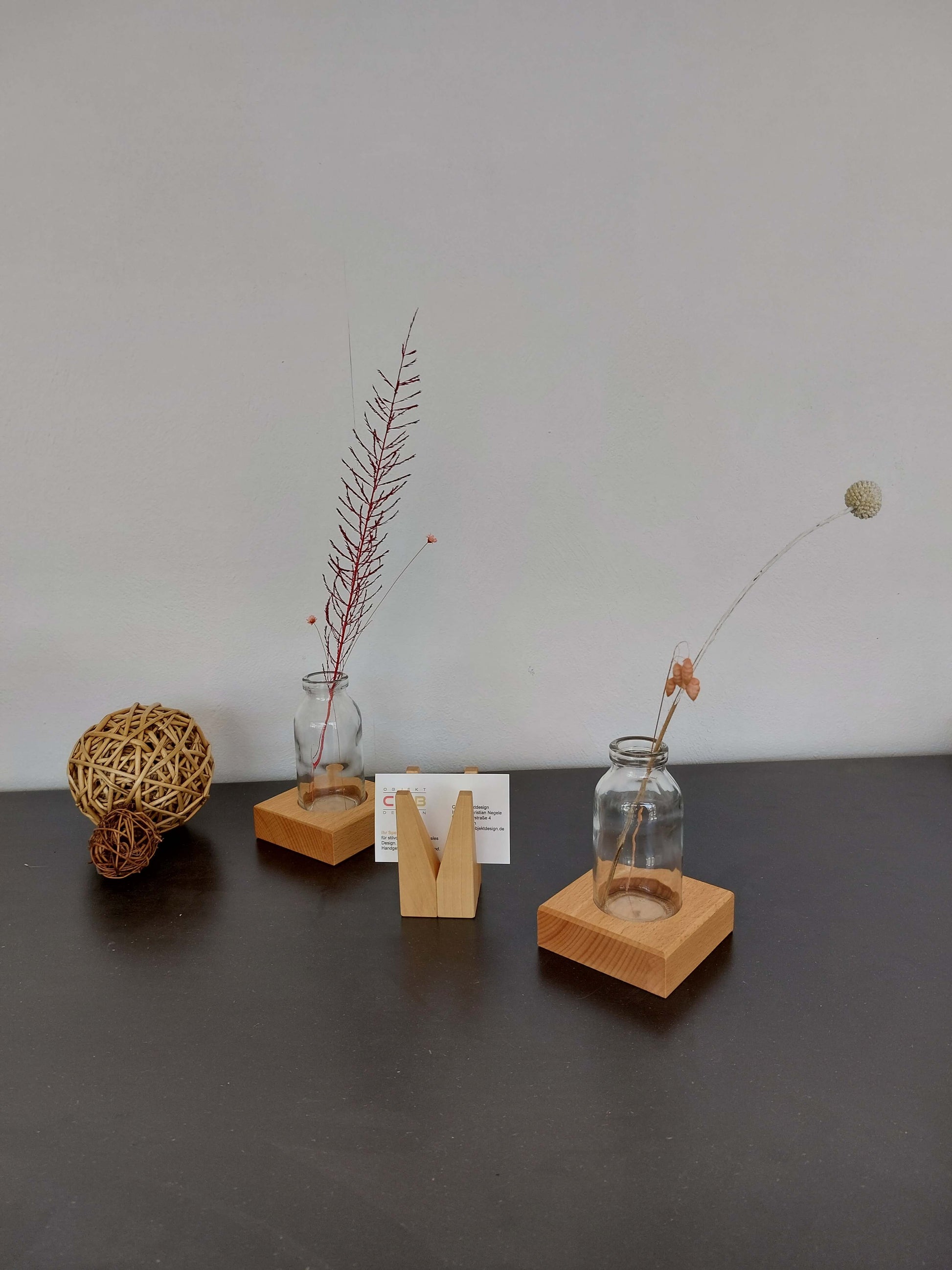 Blumenvase Holz Glas Blumen Hochzeitsdeko Deko Hochzeit Tischdeko Wohnzimmer dekorieren Einrichtung Briefbeschwerer Backenzahn Hocker Figur Statue Massivholz