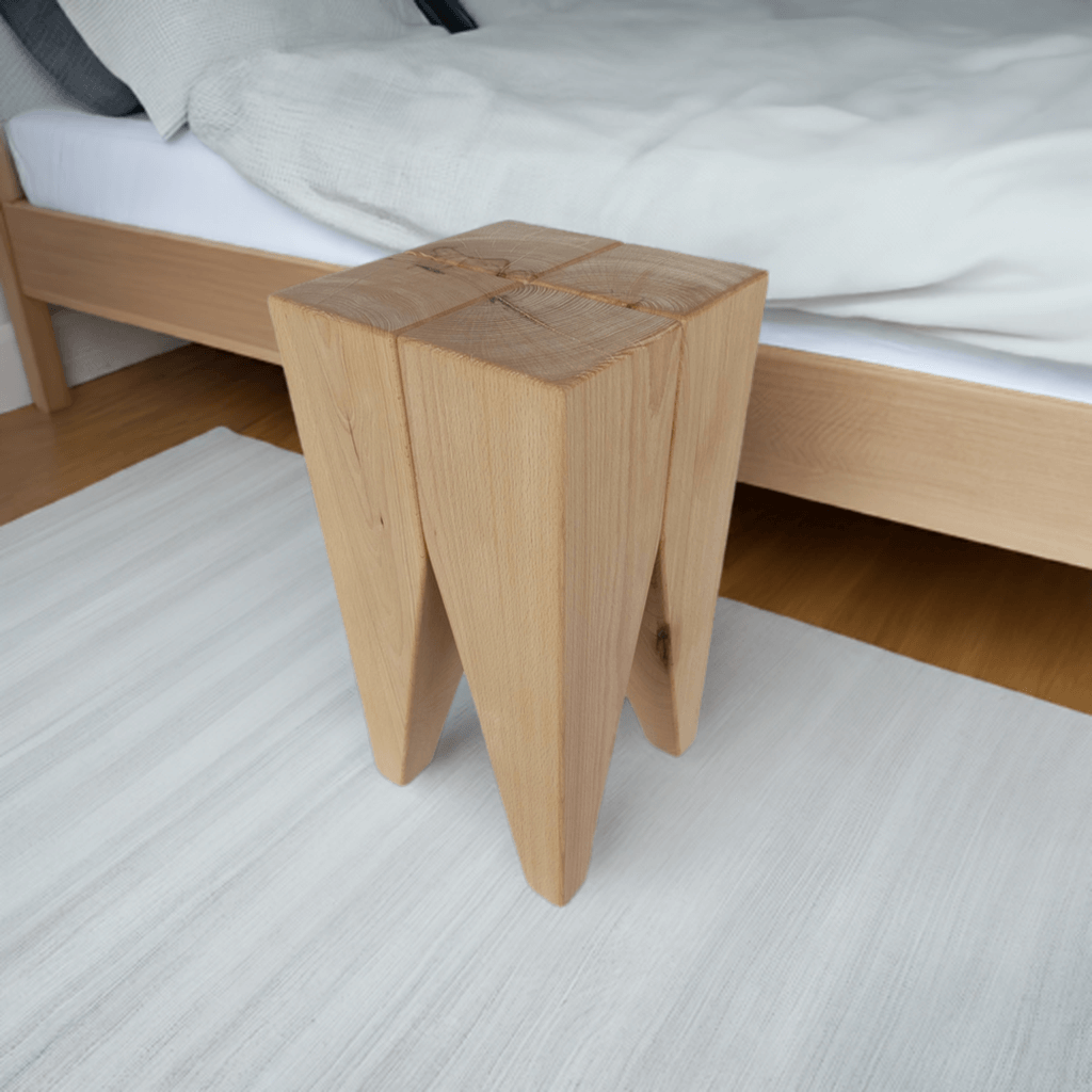Nachttisch Skandinavisches Design Hocker Beistelltisch Couchtisch Sitzbank Bank Tisch Stele Wohnzimmer Schlafzimmer Küche Zahnhocker moderne Einrichtung Buche Massivholz