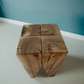 Beistelltisch Holz Hocker Nussbaum rustikal Backenzahn Design Zahnhocker Couchtisch Nachtkästchen Sitzhocker Bank Stele Stummer Diener Walnuss Designer Einrichtung Arztpraxis Büro Arzt 