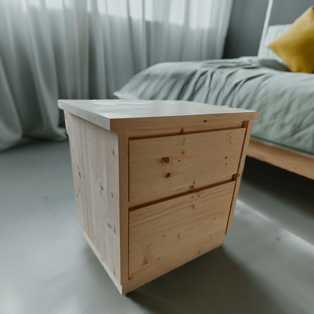 Nachttisch Zirbe modern Massivholz rustikal Schlafzimmer Zirbelkiefer Arve Nachtkästchen Beistelltisch Schlafzimmermöbel Einrichtung Schlaf Tiroler Zirbe Möbel 