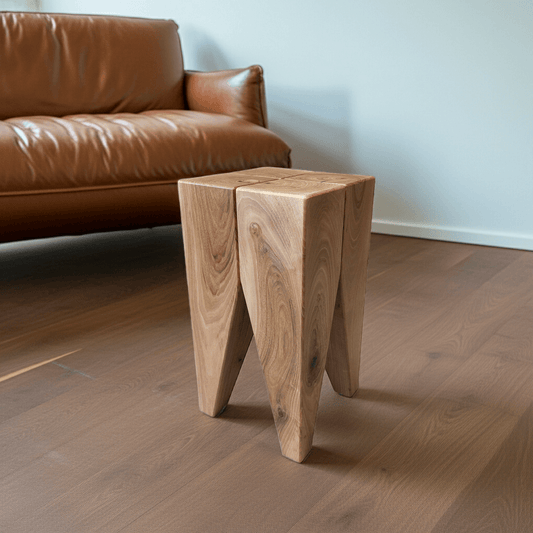 Design Hocker Nussbaum -handgefertigter Beistelltisch Nachttisch und Sitzhocker in Massivholz Walnuss Designer Einrichtung Wohnzimmermöbel Wohnzimmer