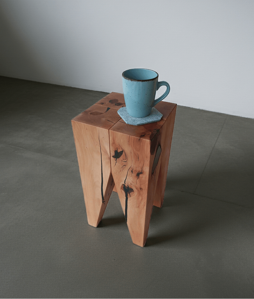 Design Hocker Massivholz Birne Beistelltisch Nachttisch Zahnhocker moderner Sitzhocker Wohnzimmer Schlafzimmer Esszimmer