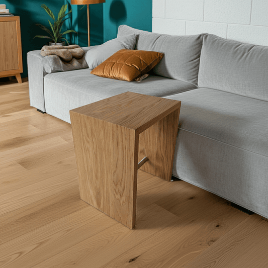 Holz Hocker Eiche moderner Design Beistelltisch Nachttisch Wohnzimmer Schlafzimmer Büro Wartezimmer Praxis Einrichtung