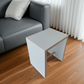 moderner Design Hocker weiß mit Multiplex Kante Beistelltisch Nachttisch Couchtisch Sitzhocker - Einrichtung für Wohnen, Büro und Arztpraxis