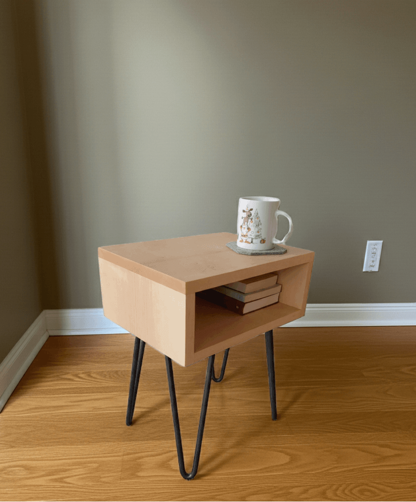 Beistelltisch Nachttisch Massivholz Ahorn modern Industrie Design Schlafzimmer Wohnzimmer einrichten