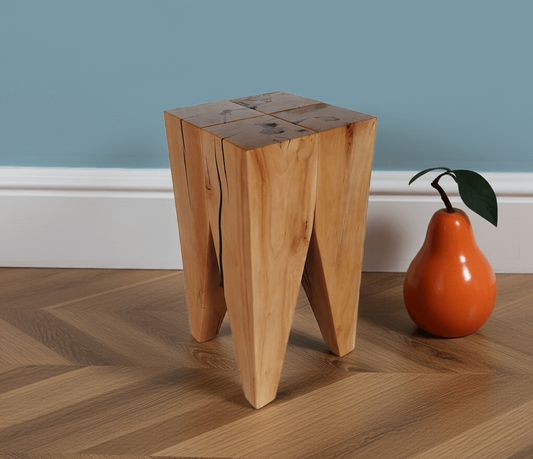Moderner Holz Hocker Birne - Design Beistelltisch Nachttisch Coffeetable in Massivholz