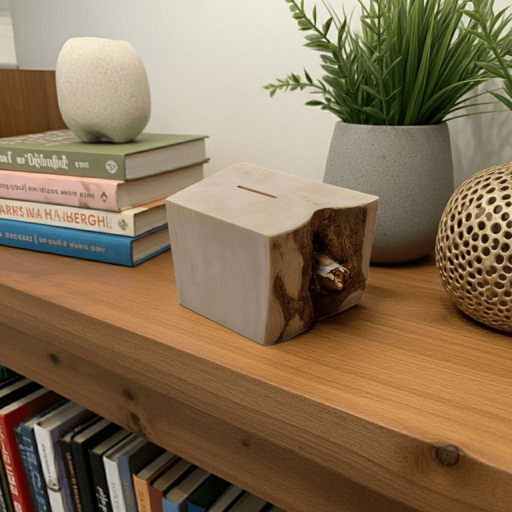 Spardose Massivholz Tresor Trinkgeld Kinderspardose rustikal Tiroler Zirbe Holz Holzsparkasse Sparkasse Massivholz