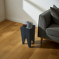 Design Hocker Eiche schwarz Beistelltisch Nachttisch modern ähnlich Zahnhocker - Sitzhocker für Wohnzimmer, Schlafzimmer, Büro und Praxis