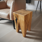 Exklusiver Design Hocker Kirsche - moderner Beistelltisch, Nachttisch, Sitzhocker in Massivholz Wildkirsche - handgefertigte Designer Möbel 