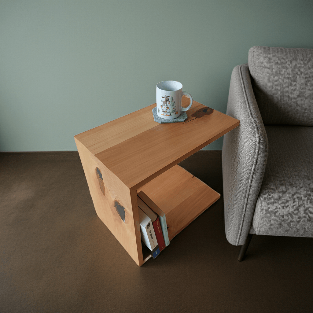 Design Hocker Beistelltisch Nachttisch Massivholz Birne Edelholz