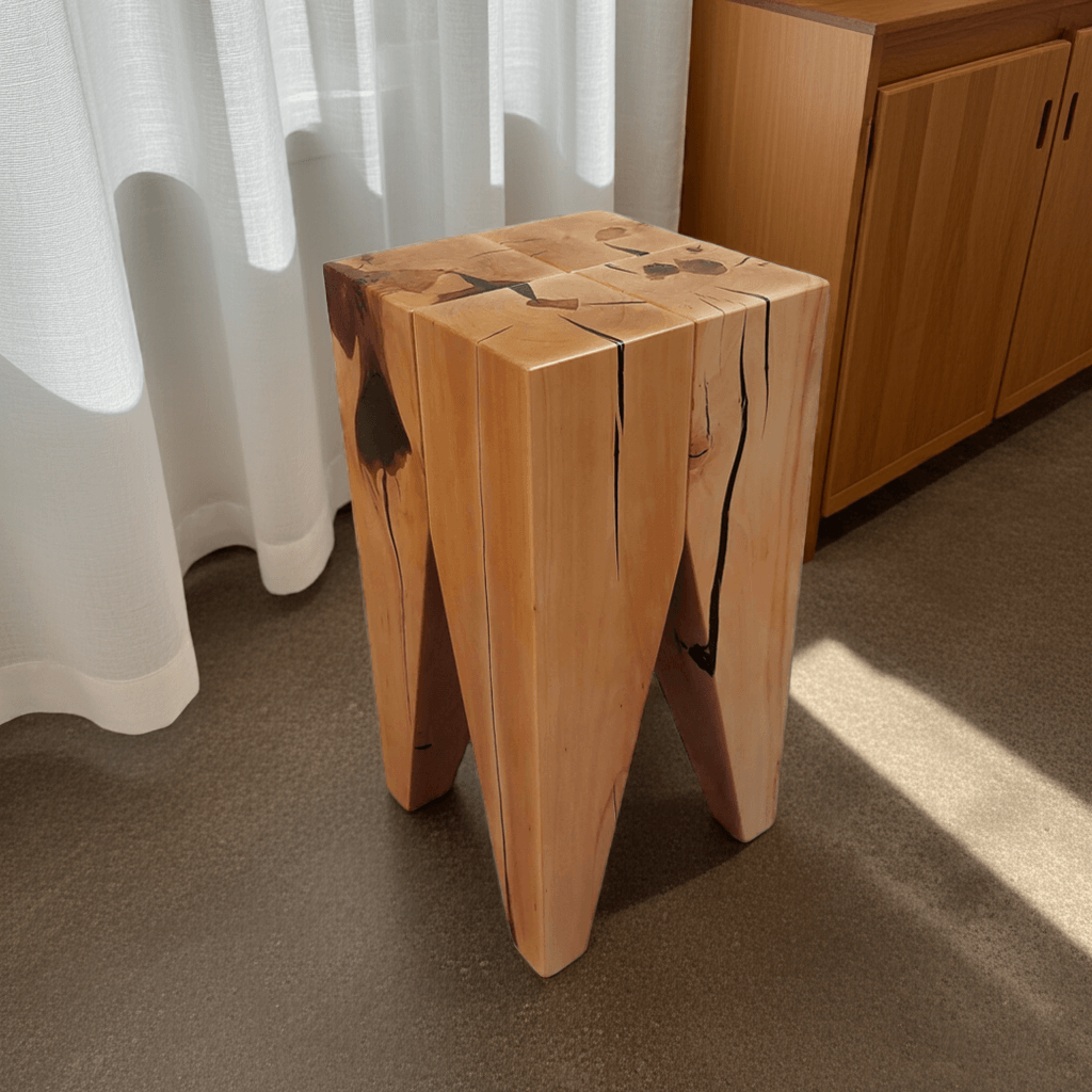 Moderner Hocker Design Beistelltisch Nachttisch Birne Massivholz Garderobe Wohnzimmer Schlafzimmer 