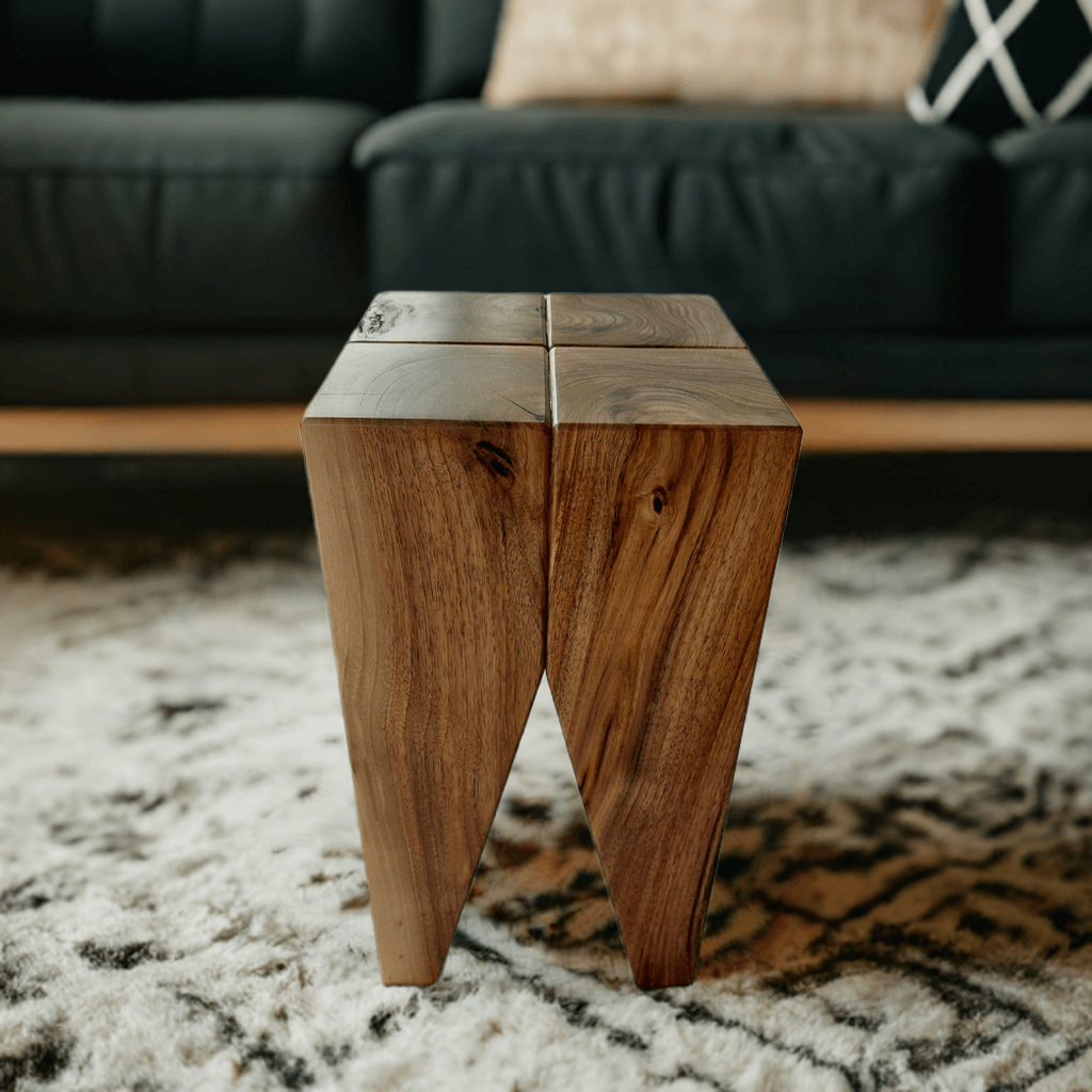 Moderner Nussbaum Beistelltisch in elegantem Design