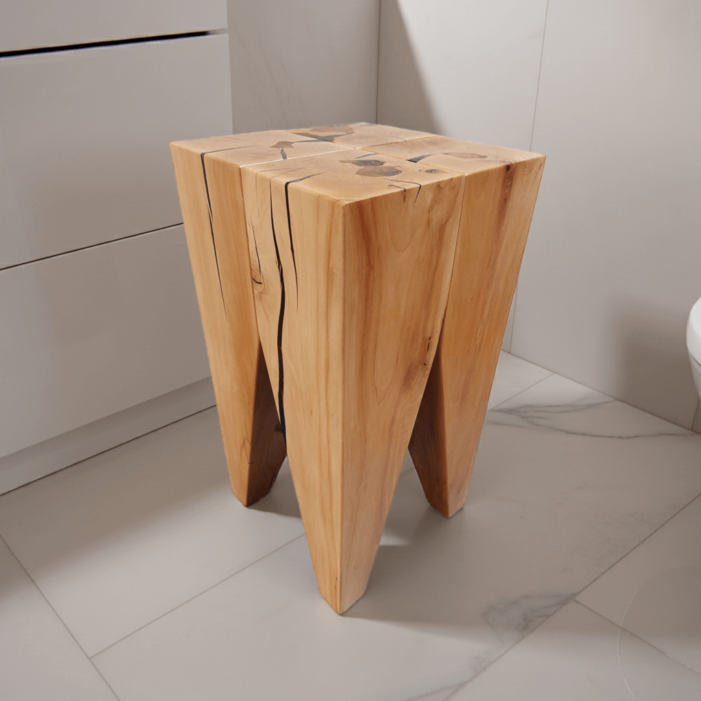 Moderner Hocker Beistelltisch Birne Massivholz Nachttisch Sitzhocker Coffeetable Baezimmer Wohnzimmer Schlafzimmer