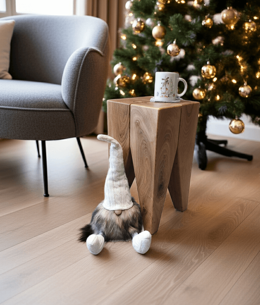 Holz Hocker Nussbaum Beistelltisch Nachttisch moderne Designer Einrichtung Wohnzimmer Wohnzimmermöbel Sitzhocker Coffeetable 